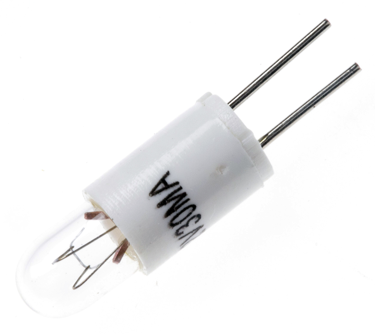 RS PRO Bi-Pin Indicator Light, Clear, 12 V, 30 mA, 3000h