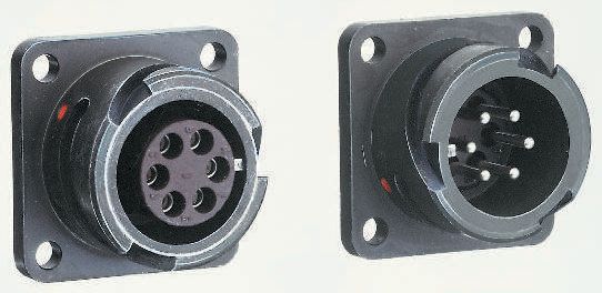 Amphenol Limited, 97B, Brass 19 Way Wall Mount MIL Spec Circular Connector ReceptacleOlive, Pin Contacts,Shell Size 20,