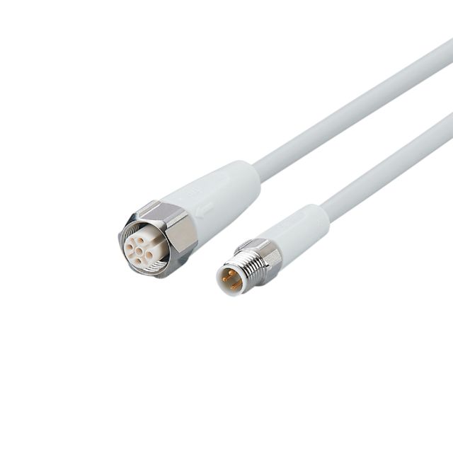 ifm electronic Male 4 way M8 to Female 5 way M12 Communication Cable, 2 m