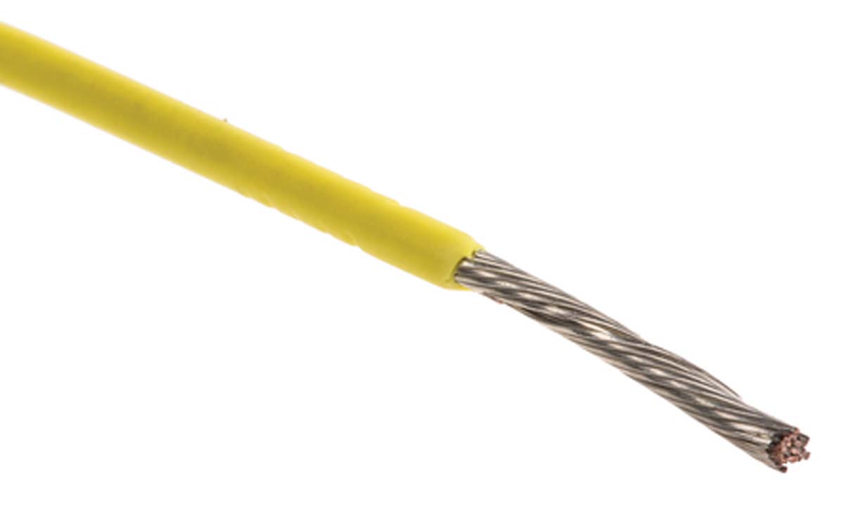 Alpha Wire Hook-up Wire PVC Series Yellow 0.23 mm² Hook Up Wire, 24 AWG, 7/0.20 mm, 305m, PVC Insulation, 3050 YL001