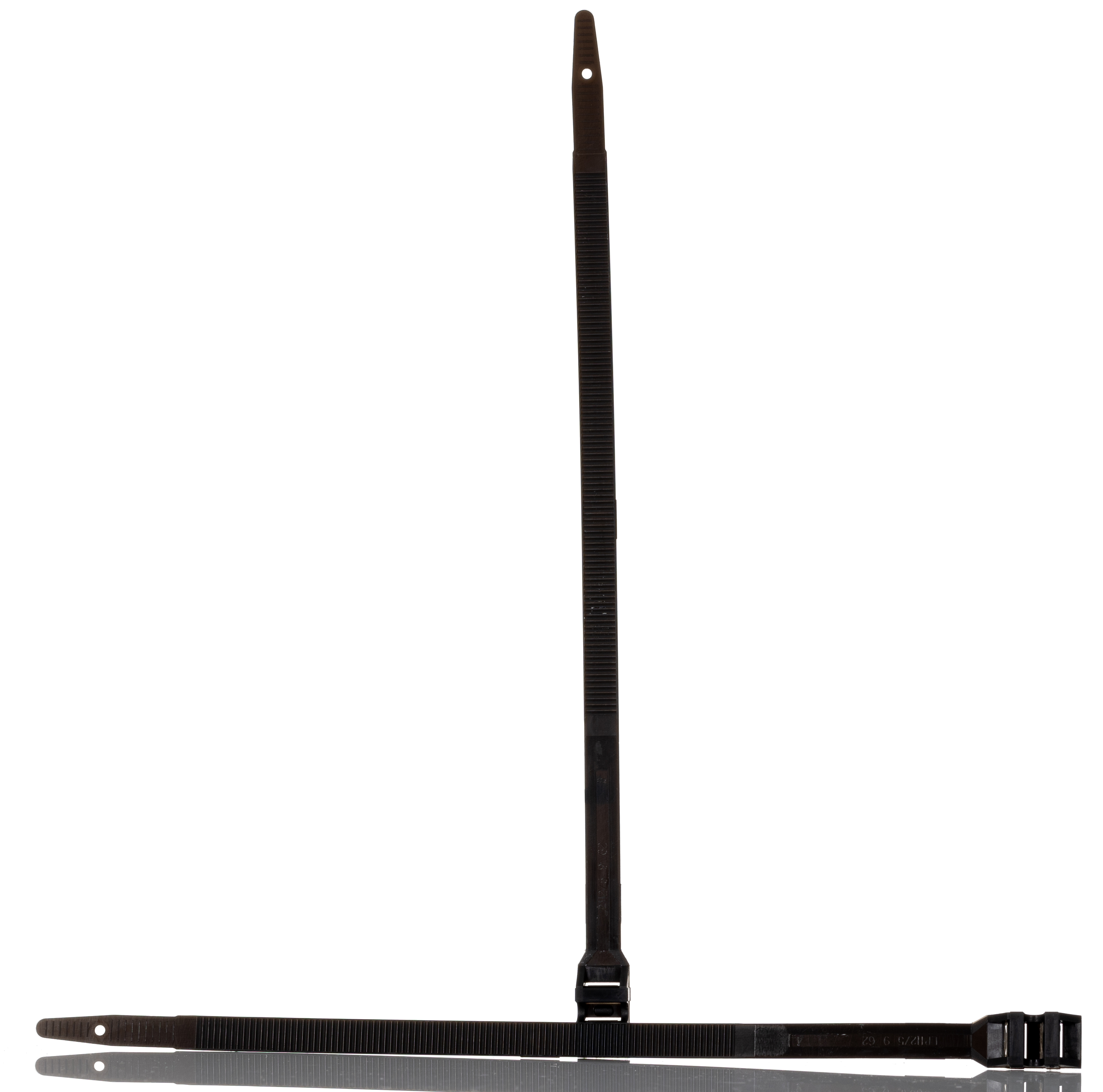 HellermannTyton Cable Tie, 265mm x 9 mm, Black Polyamide 6.6 (PA66), Pk-100