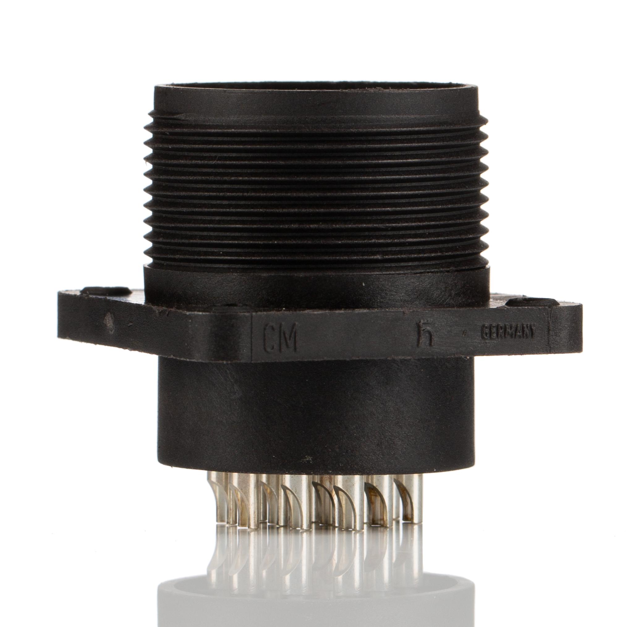 Hirschmann, CM, Silver 14 Way Panel Mount MIL Spec Circular Connector PlugBlack, Socket Contacts,Shell Size 20, Screw