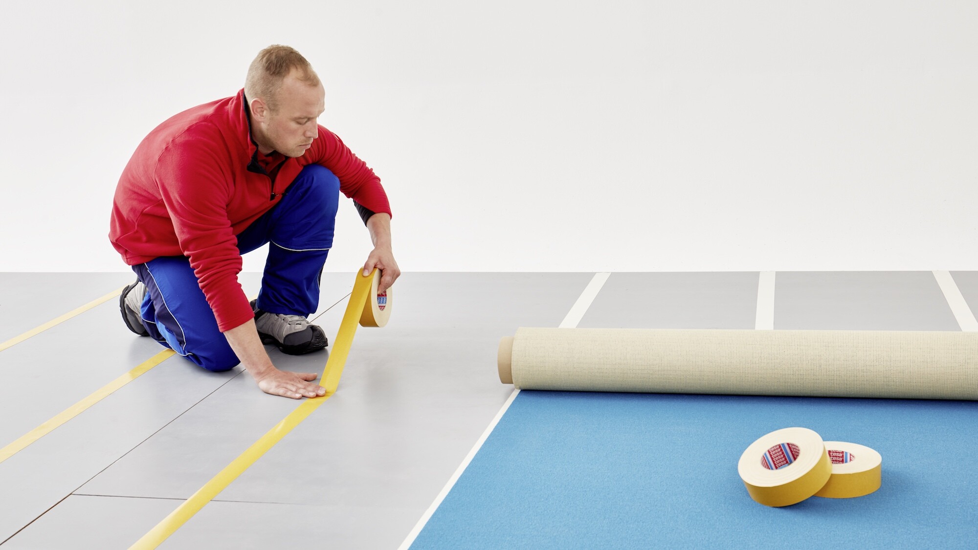 Tesa 04964-00033-00 White Double Sided Cloth Tape, 0.390mm Thick, 7,6 N/cm, Cloth Backing, 38mm x 50m