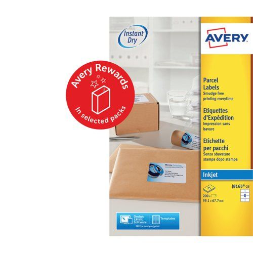 Avery White Adhesive High Visibility Label Sheet, Pack of 25Sheets