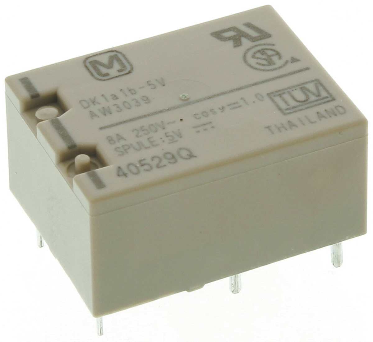 Panasonic PCB Mount Power Relay, 5V dc Coil, 8A Switching Current, DPST