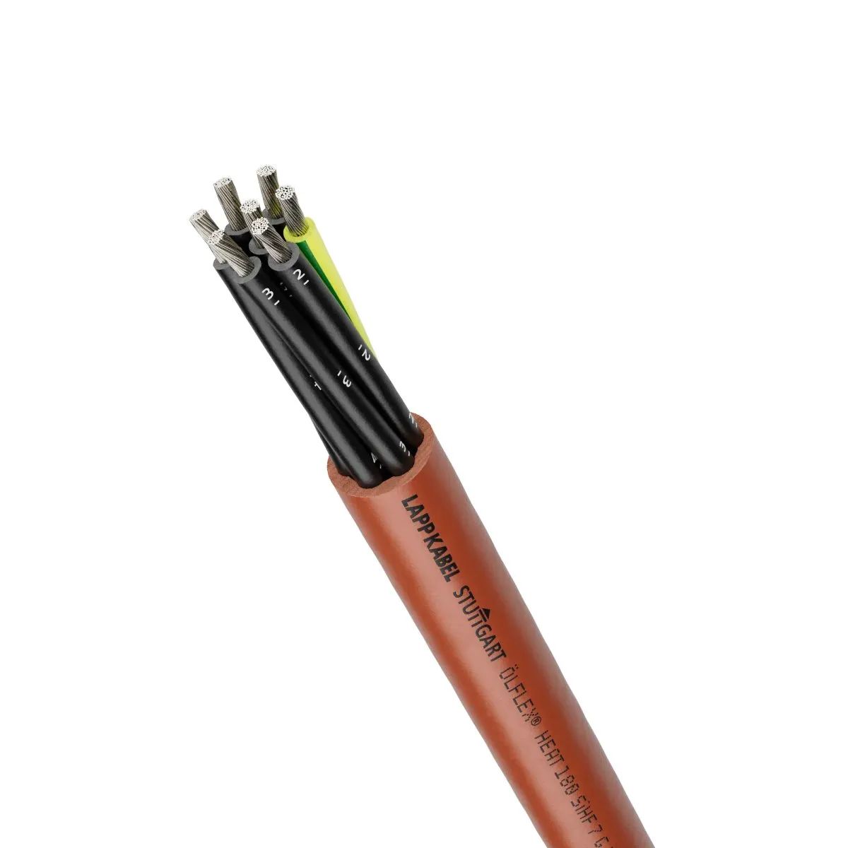 Lapp ÖLFLEX HEAT 180 SiHF Control Cable, 7 Cores 1 mm² 17 AWG, 50 m, Unscreened Stranded, Red Silicone Sheath