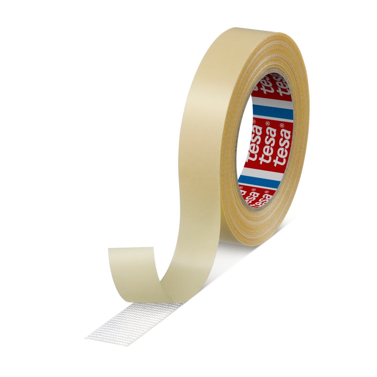 Tesa 04934-00000-00 White Double Sided Tape, 0.2mm Thick, 24 N/cm, Fabric Backing, 25mm x 25m