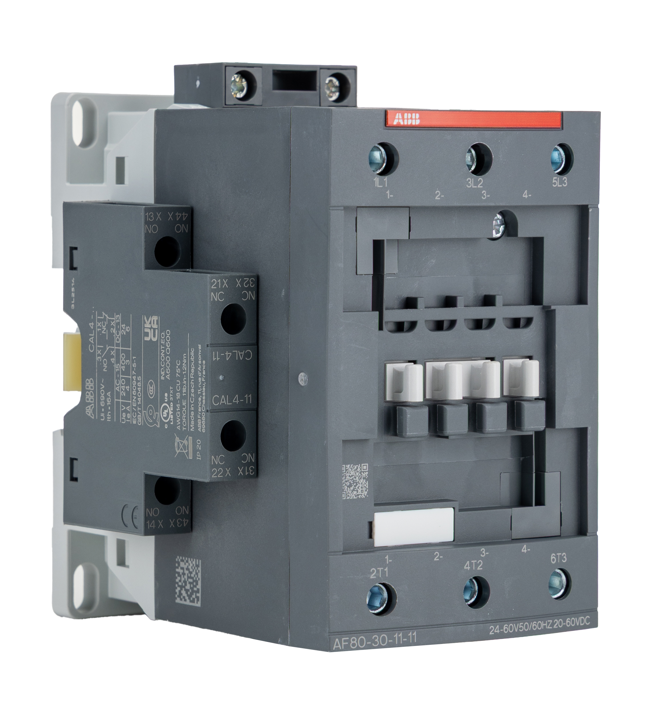 ABB AF Contactor, 60 V Coil, 3-Pole, 125 A, 37 kW 60 V, 3 NO