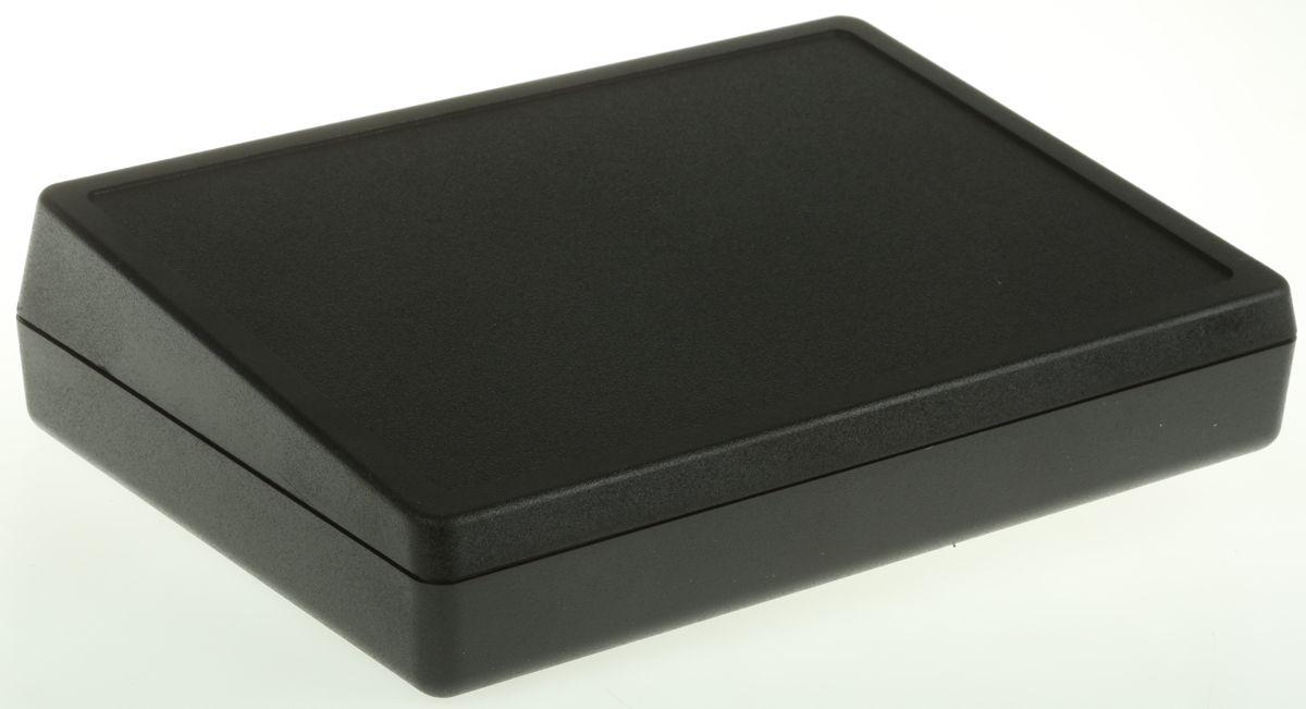 OKW DeskCase 138 Series Black ABS Desktop Enclosure, Sloped Front, 138 x 190 x 47.5mm