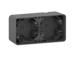 Schneider Electric Mureva Styl Grey Back Boxes, NF, 2 Gangs, 54 x 147 x 76mm