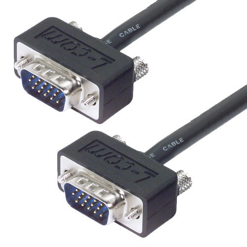 L-Com Male 15 Pin D-sub to Male 15 Pin D-sub SVGA Cable, 15ft Black