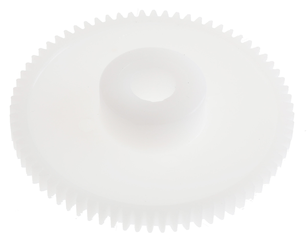 RS PRO POM 72 Teeth Spur Gear, 0.5 Module, 6mm Bore Diam, 36mm Pitch Diam, 14mm Hub Diam