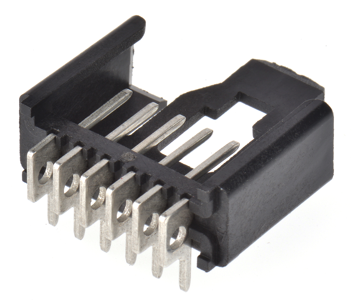 Lumberg Minimodul Series Right Angle Through Hole PCB Header, 6 Contact(s), 2.5 mm Pitch, 1 Row, Shrouded