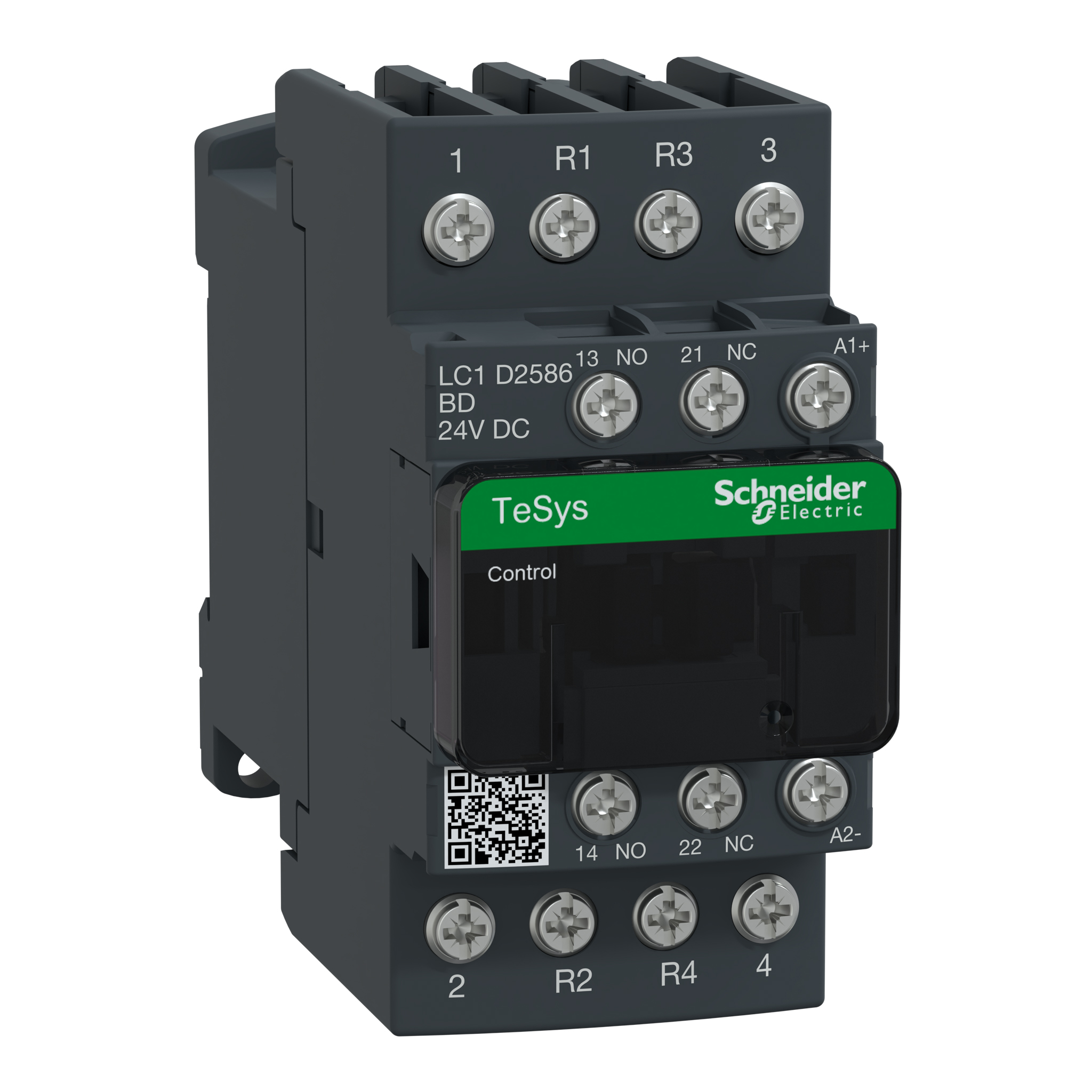 Schneider Electric LC1D Contactor, 24 V dc Coil, 4-Pole, 40 A, 3.2 W 24 V, 2 NO/2 NC, 300 V dc, 690V ac