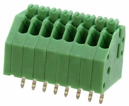 Phoenix Contact PTSA 0.5/ 8-2.5-F Series PCB Terminal Block, 2.5mm Pitch, Through Hole Mount, Solder Termination