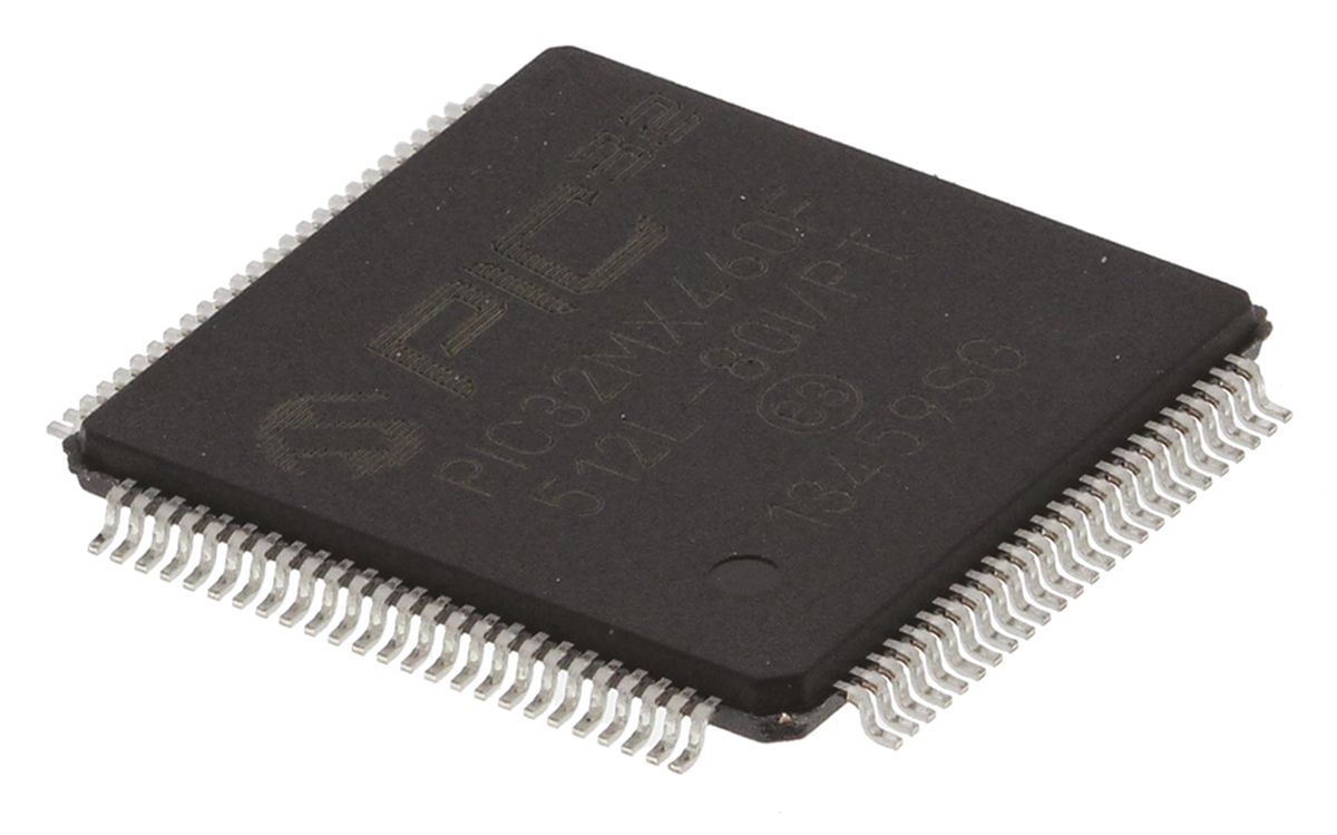 Microchip, 32 bit PIC Microcontroller, 80 MHz, 512kB FLASH, 100-Pin TQFP