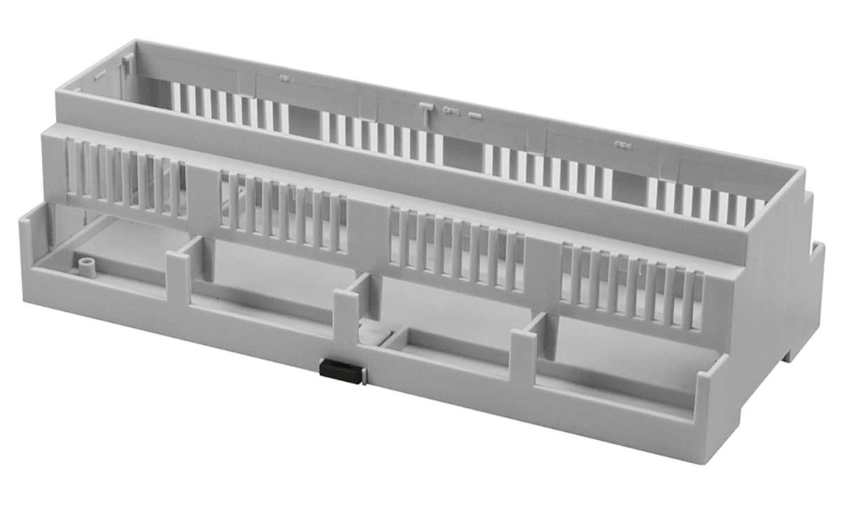 RS PRO Open Top, Vented Sides Enclosure Type, 212.1 x 90 x 58mm, Polycarbonate DIN Rail Enclosure
