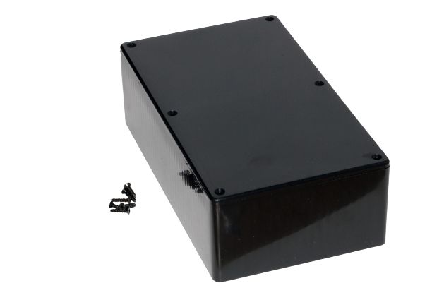 Hammond 1591 Series Black ABS Enclosure, IP54, Black Lid, 191 x 110 x 57mm
