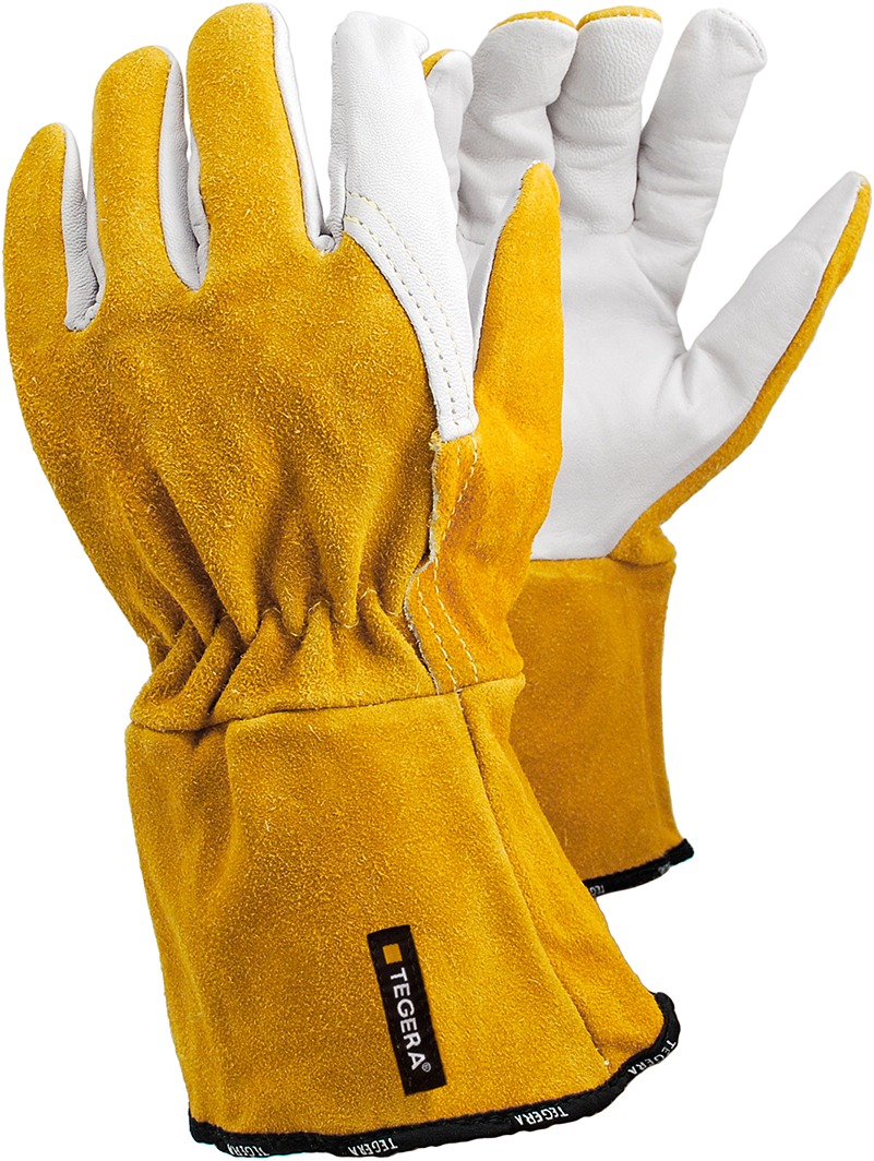 Tegera Leather, Full Grain Goatskin, Split cowhide leather Welding Gloves 360 mm Heat Resistant