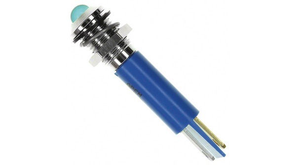 APEM Q8 Series Blue Panel Mount Indicator, 24V dc, 8mm Mounting Hole Size, Faston, Solder Lug Termination, IP67