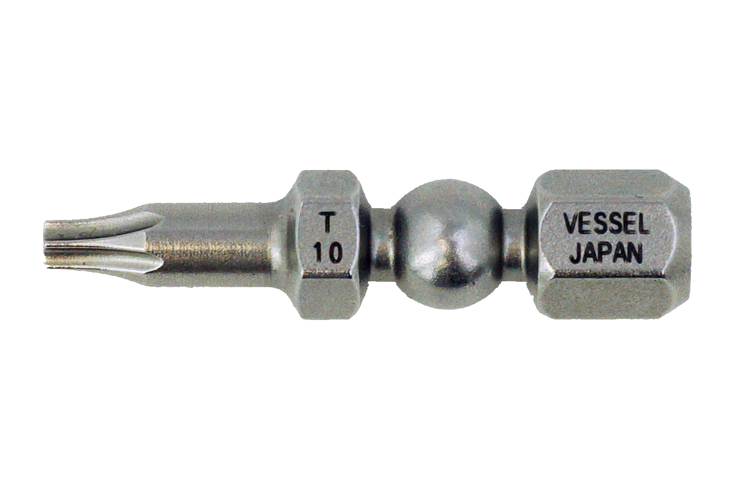 Vessel Hexagon Screwdriver Bit, 30 mm Tip, 1/4 in Drive, Hex Drive, 30 mm Overall