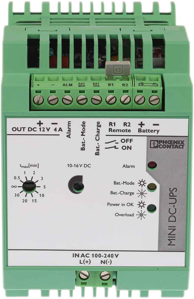 Phoenix Contact 100 → 240V ac Input DIN Rail Uninterruptible Power Supply (48W), MINI-DC