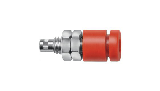 Schutzinger Red Female Banana Socket, 2mm Connector, Solder Termination, 10A, 33 V ac, 70V dc, Nickel Plating