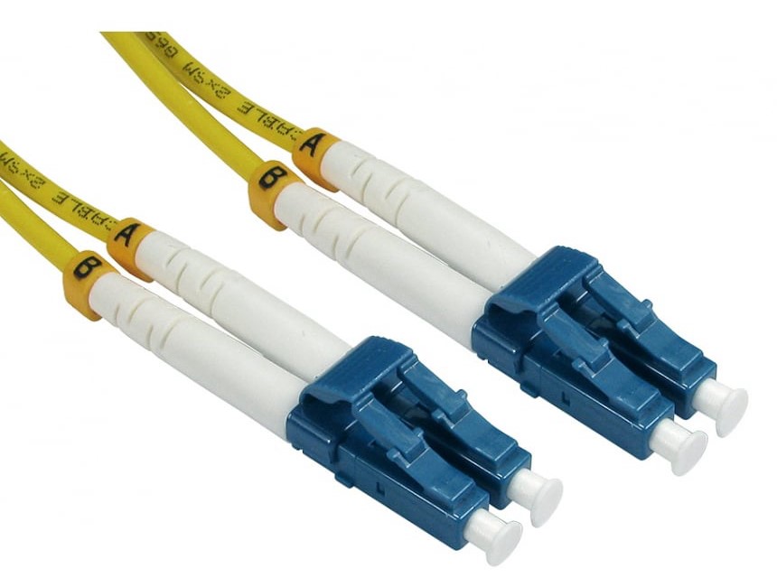 RS PRO LC to LC Duplex Single Mode OS2 Fibre Optic Cable, 3mm, Yellow, 500mm