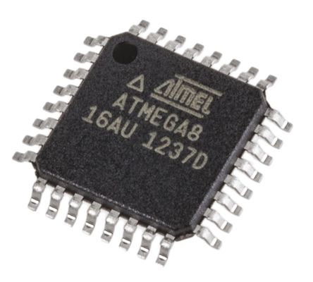 Microchip ATMEGA8-16AU, 8 bit AVR, ATMEGA8 Microcontroller, 16 MHz, 8kB FLASH, 32-Pin TQFP