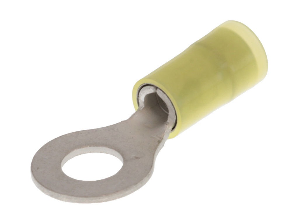 Molex, 19073 Insulated Ring Terminal, 1/4 (M6) Stud Size, Yellow