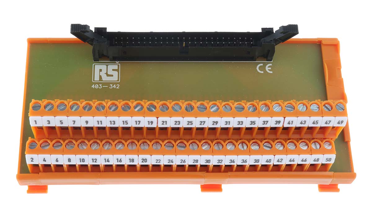 RS PRO 50-Contact Interface Module, IDC Connector, DIN Rail Mount, 1A