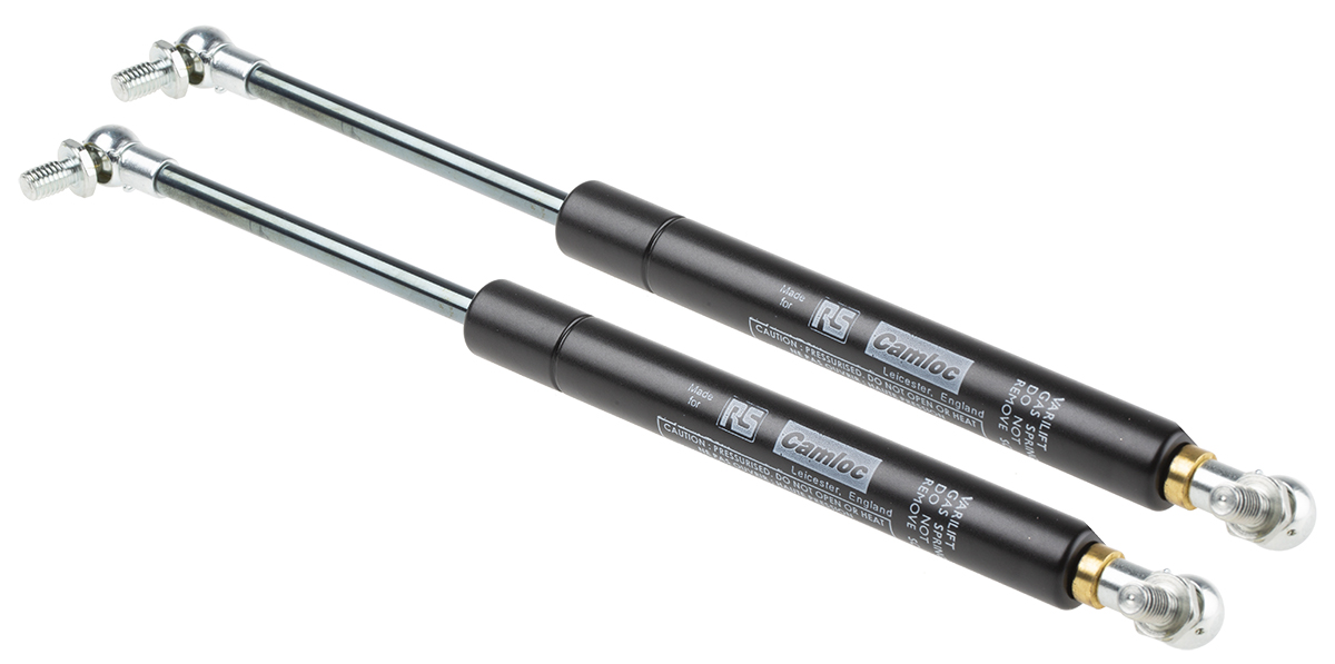 Camloc Steel Gas Strut, with Ball & Socket Joint, End Joint, 264.0mm Extended Length, 100.0mm Stroke Length