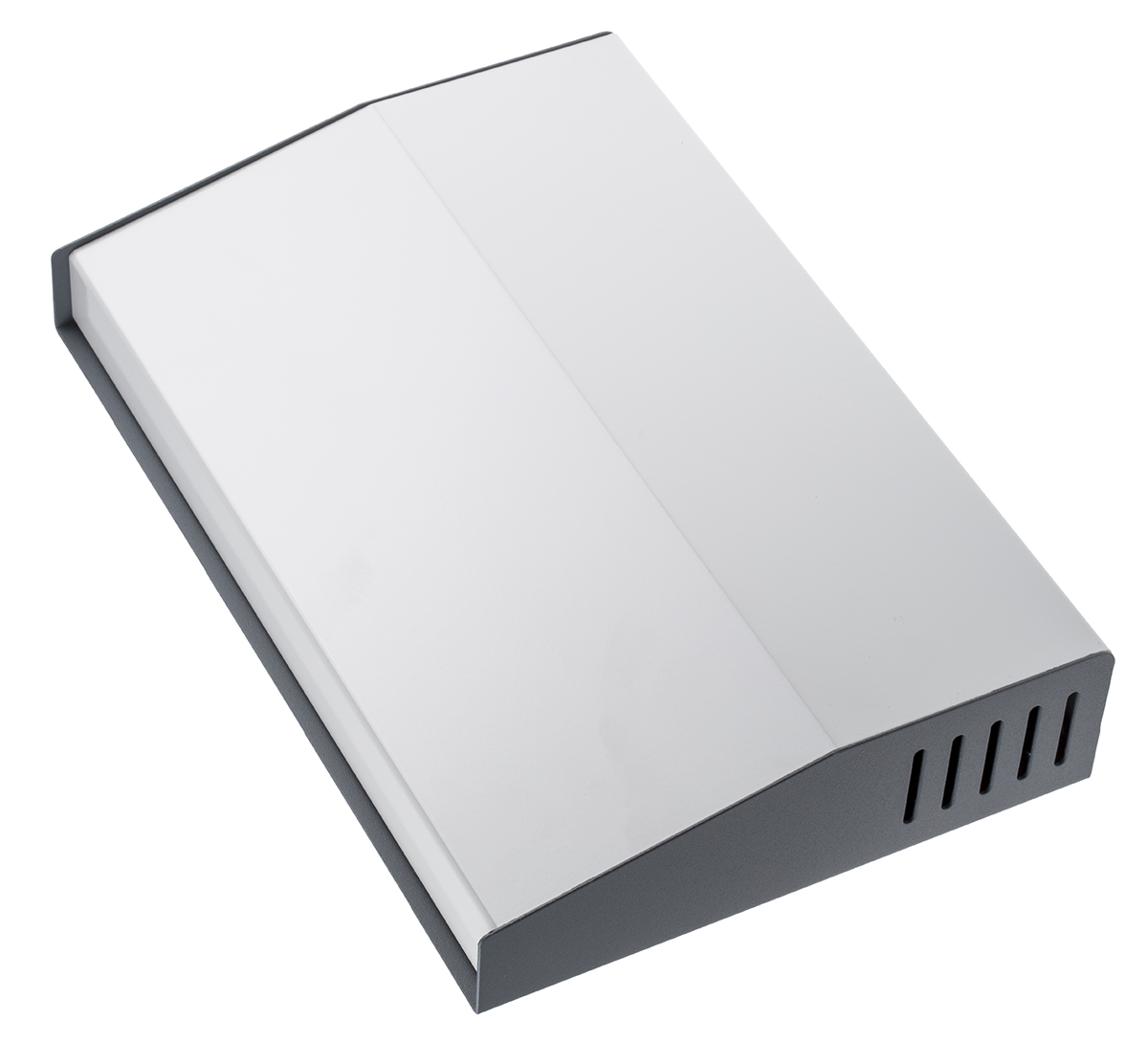 Hammond 515 Series Grey Aluminium, Steel Desktop Enclosure, Sloped Front, 200 x 300 x 58mm