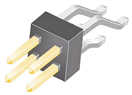 Samtec TSM Series Right Angle Surface Pin Header, 4 Contact(s), 2.54 mm Pitch, 2 Row, Unshrouded