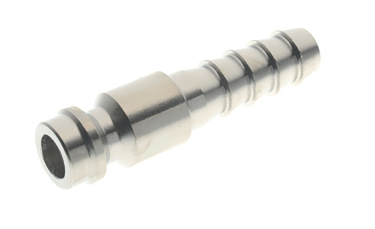 RS PRO Nickel Plated Brass Male Coupler Nipple, 4mm Hose Barb