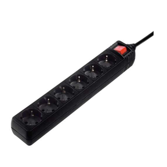 Hama 6 Gang Power Distribution Unit, 5m Cable, 16A, 250 V, Surge Protected