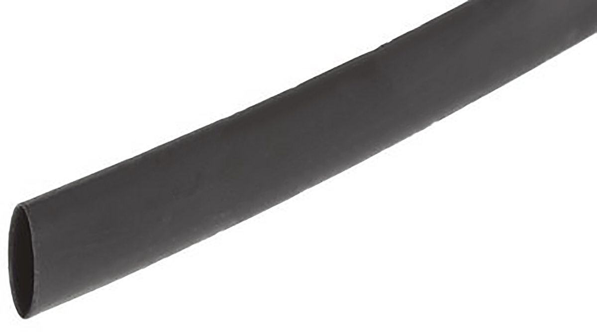 HellermannTyton Adhesive Lined Heat Shrink Tubing, Black 12mm Sleeve Dia. x 1.2m Length 4:1 Ratio, TA42 Series