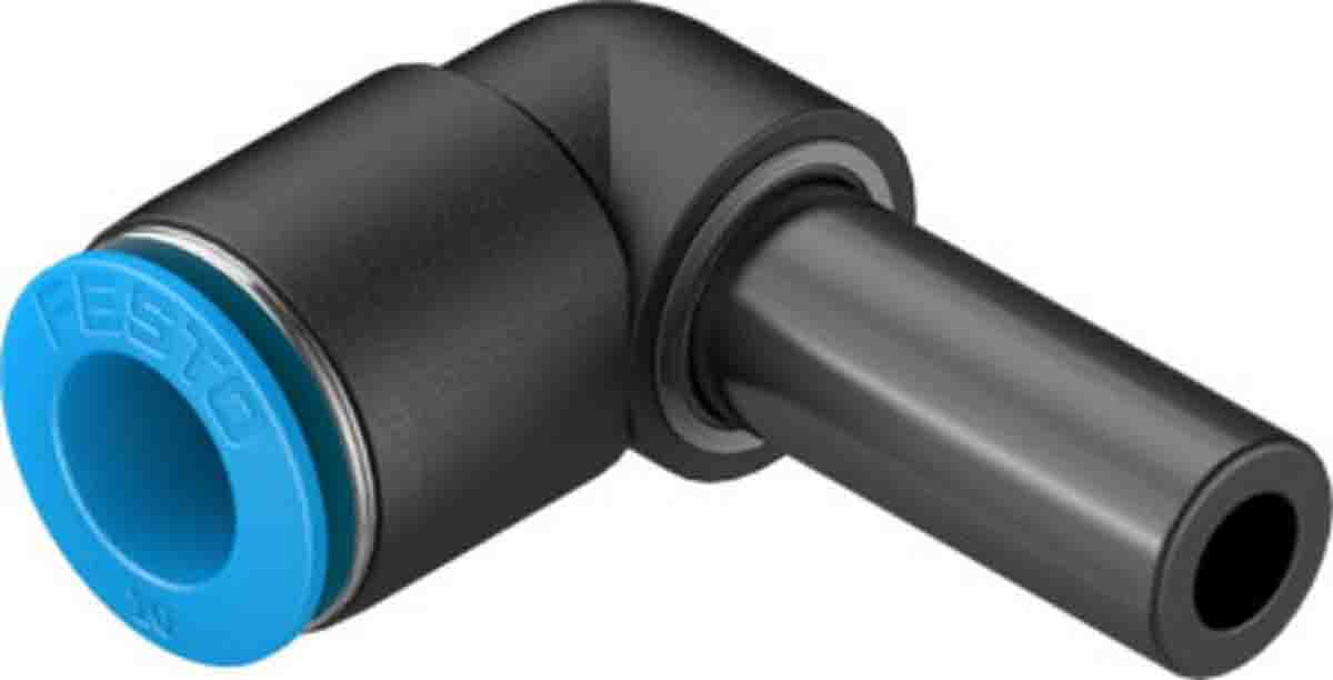 Festo QS Series Elbow Tube-toTube Adaptor, Push In 10 mm to Push In 10 mm, Tube-to-Tube Connection Style, 130748