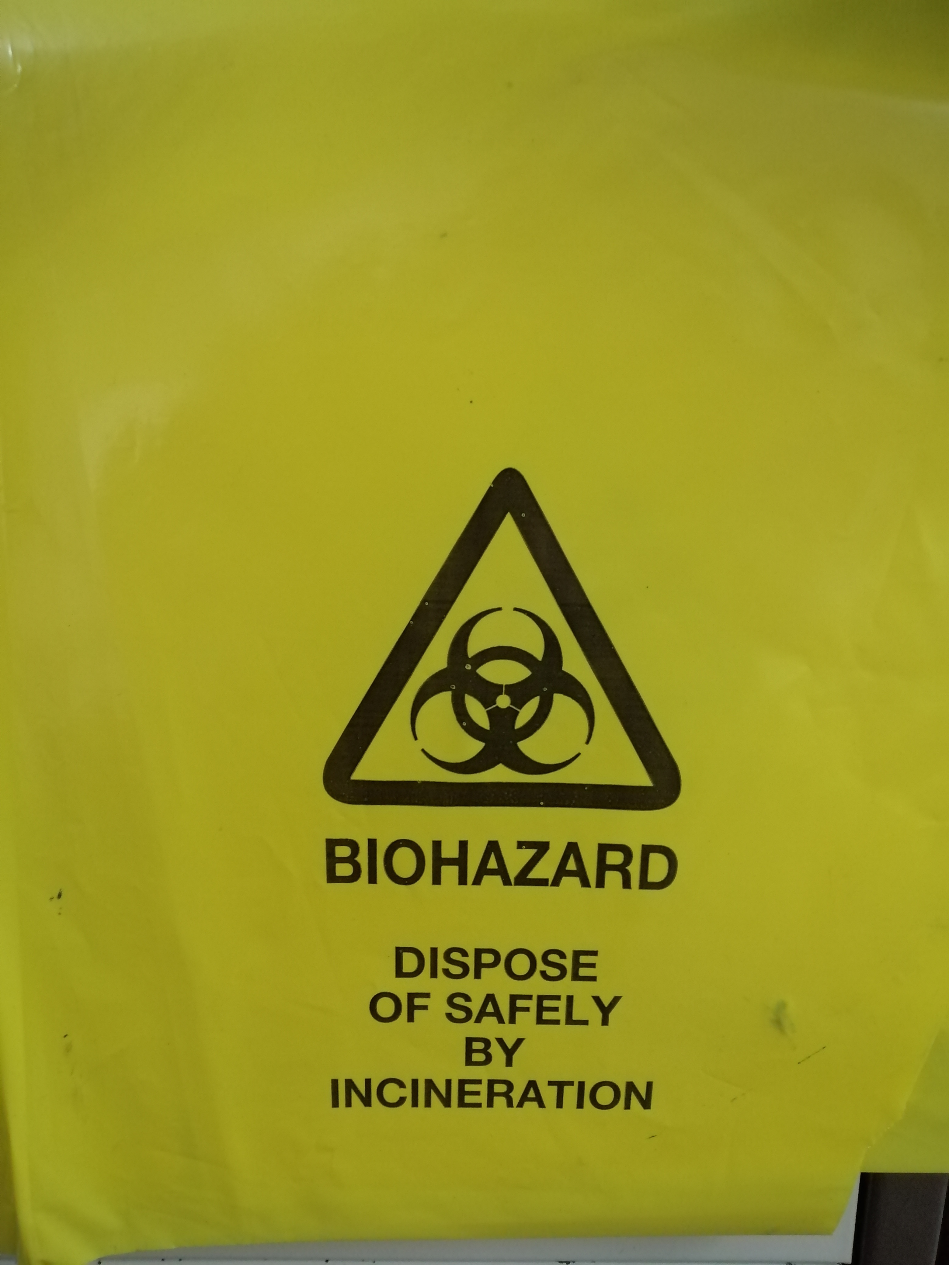 Proton Yellow LDPE Bio-Hazard Waste Bag, 0.063mm Thickness, 2500 per Package