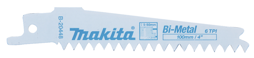 Makita, 6 Teeth Per Inch 100mm Cutting Length Reciprocating Saw Blade, Pack of 5
