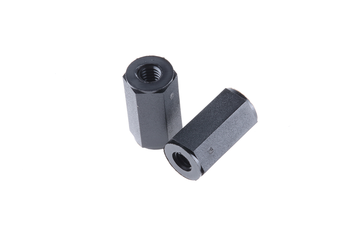 Essentra Threaded Standoff, M4 Thread, 15mm Body, Nylon, Female/Female