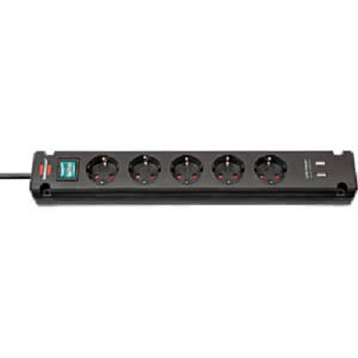 brennenstuhl 3m 5 Socket Type F - German Schuko, USB Extension Lead