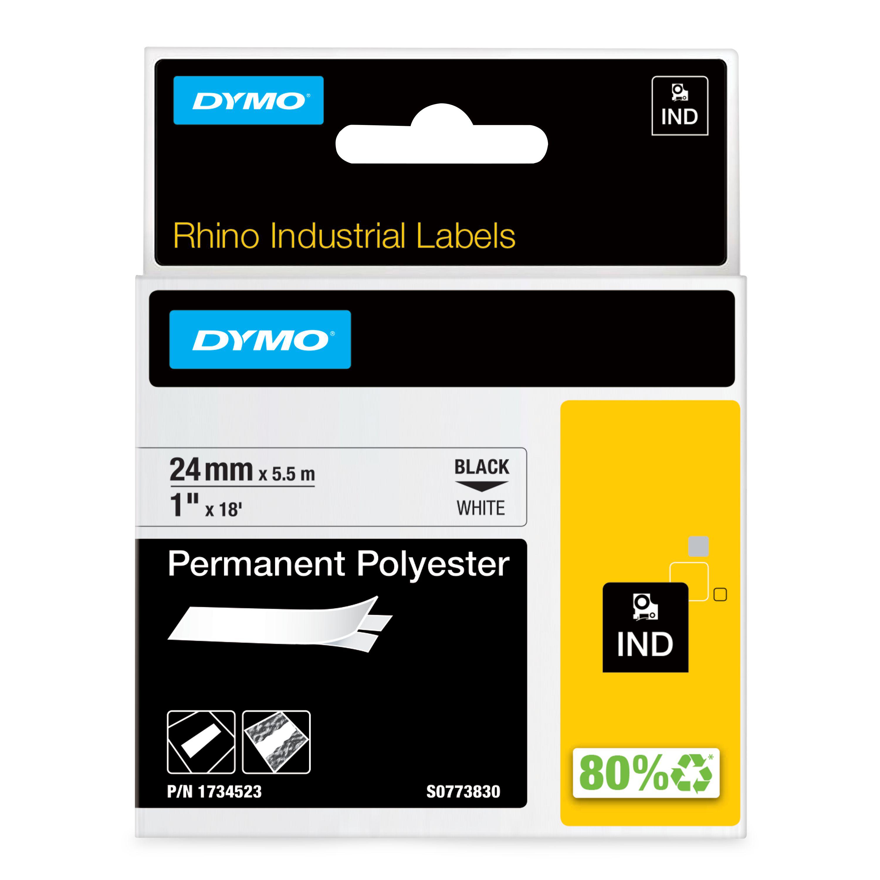Dymo on White Label Printer Tape