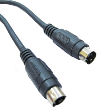RS PRO Male 4 Pin mini-DIN to Male 4 Pin mini-DIN Black DIN Cable 20m