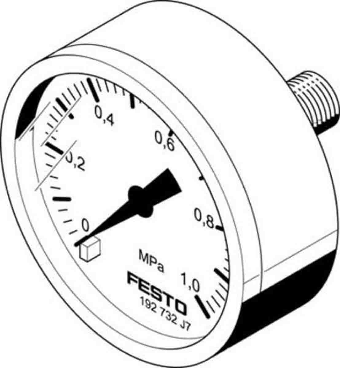 Festo Analogue Pressure Gauge 10bar Back Entry 40mm Outside Diameter