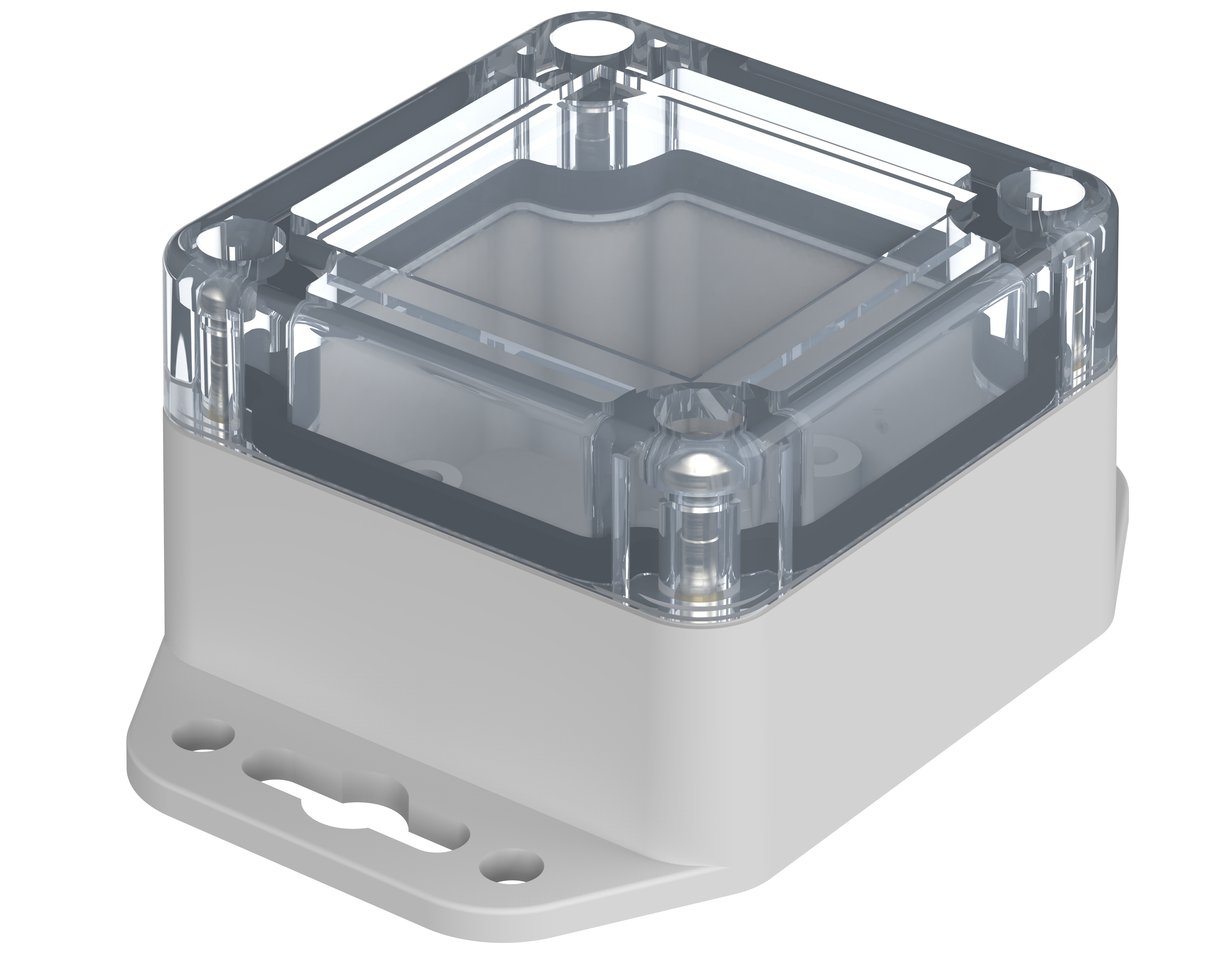 Bopla Euromas X Series Light Grey Polycarbonate Enclosure, IP66, IP68, IK07, Flanged, Clear Lid, 60 x 60 x 40.1mm