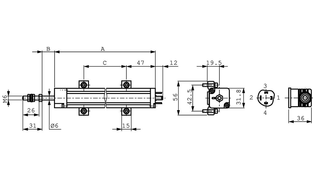 Novotechnik LWH Series Linear Measuring Position Sensor