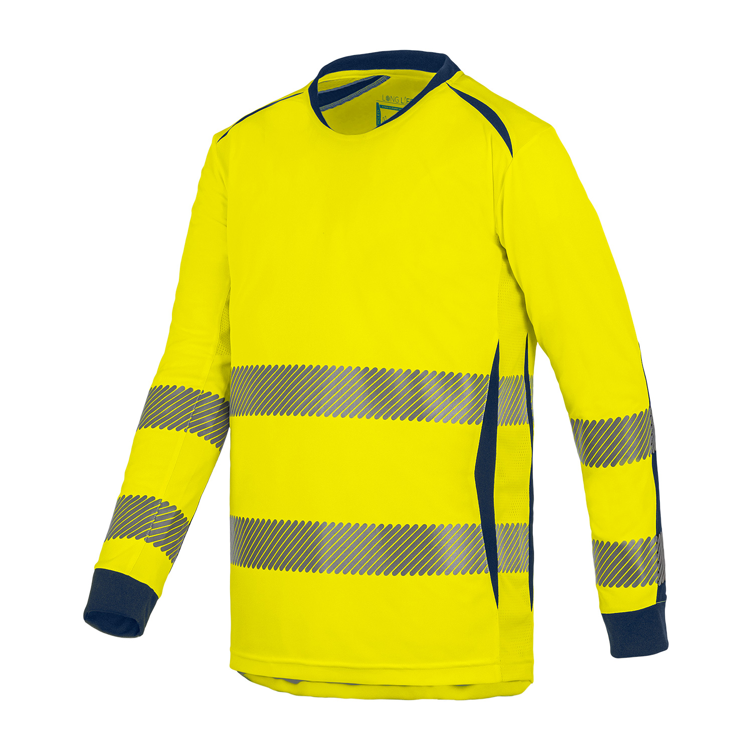 T2S TSHIRLGHL01 Yellow/Navy Unisex Hi Vis T-Shirt, L