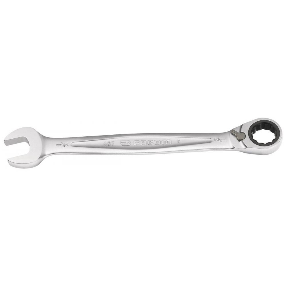 Facom 467 Series Combination Ratchet Spanner, 5/8in, Imperial, Double Ended, 208 mm Overall