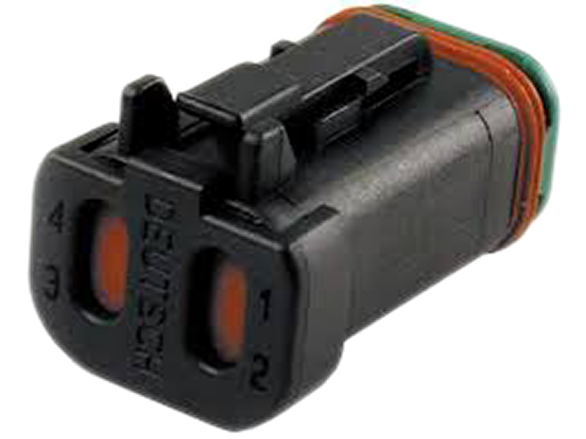 Deutsch, DT06, DT Male 4 Way Connector Assembly for use with Automotive Connectors